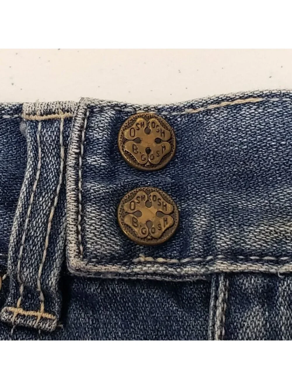 OshKosh Girls Denim Skirt Size 10 Floral Embroidered